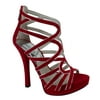 Tatianna Platform Women US 9 Red Open Toe Platform Heel