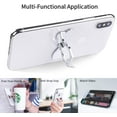 thumbnail image 4 of Metal Cell Phone Finger Ring Stability Holder Back Stand Collapsible Hand Grip Knob Loop Universal Car Mount Hook 360 for iPhone Samsung Galaxy Mobile Cute Accessories, Silver, 4 of 6