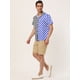 thumbnail image 4 of INSPIRE CHIC Camisa de cuadros a rayas estampada con botones y manga corta en color en contraste para hombre Azul negro M, 4 of 6