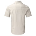 thumbnail image 5 of Mens Shirts Linen Short Sleeve Lightweight Breathable Casual Summer Outdoor Activities Tops, 5 of 5