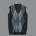 thumbnail image 4 of MNCEKFOD Seater Vest for Men Plaid Knitted V Neck Sleeveless Business Work Comfy and Soft Slim Fit 2025 Pullover Fall Winter Clothes Grey L, 4 of 8