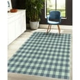 thumbnail image 4 of Plaid Decorative Rug, Lumberjack Fashion Buffalo Checks Pattern Retro Style Grid Composition, Quality Carpet for Bedroom Dorm and Living Room, 6 Sizes, Slate Blue and Mint Green, by Ambesonne, 4 of 4