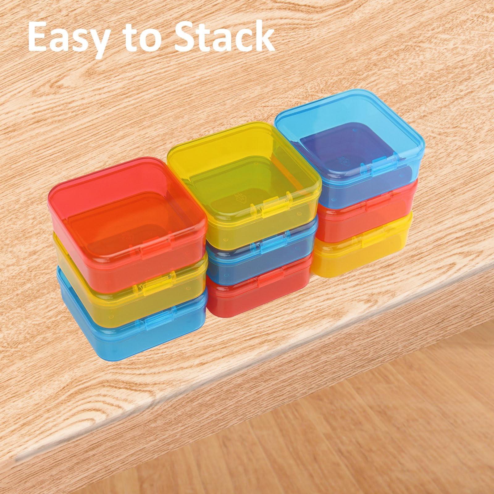 Bead Organizer Box 62Pcs Small Storage Plastic Cases Mini Clear Containers with Hinged Lid for Bracelet Making DIY Jewelry Craft Nails