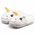 thumbnail image 2 of Unicorn Slippers White Soft Plush Indoor Slippers Slip-On, 2 of 5