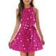 thumbnail image 3 of Girls Summer Sundress Sleeveless Polka Dot Summer Dress with Belt Casual Cute Sundress for Kids Ages 4 to 12 ,Sie:150, 3 of 6