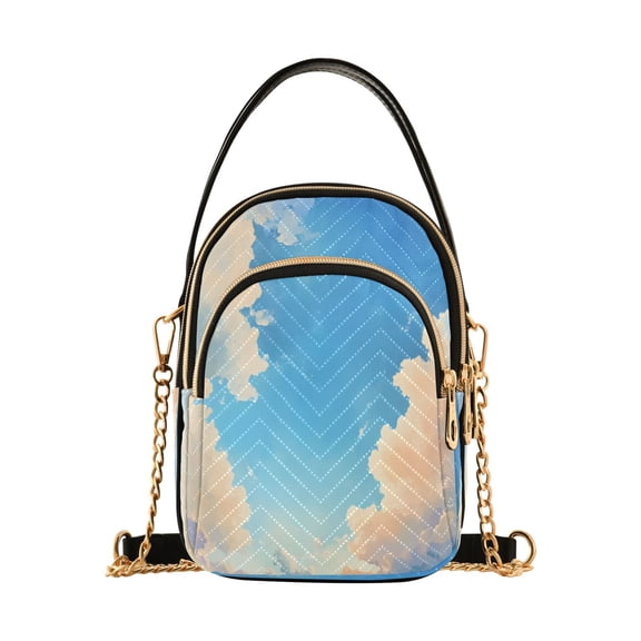 ALAZA Chain Crossbody Bags for Women Blue Sky Scene Shoulder Handbag Phone Purse