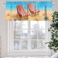 thumbnail image 6 of Welcome Summer Beach Valances for Windows Coastal Watercolor Sky Ocean Seashell Loungers Valance Curtains Rod Pocket Bathroom Small Window Treatments for Kitchen Living Room Bedroom, 54"x18", 6 of 7
