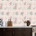 thumbnail image 2 of Boho Peel and Stick Wallpaper Vintage Floral Rose Pink Green Details Soft Cream Contact Paper 17.7in x 9.8ft Wallpaper Removable Self Adhesive Wall Paper for Girls Bedroom Nursery Cabinets, 2 of 8