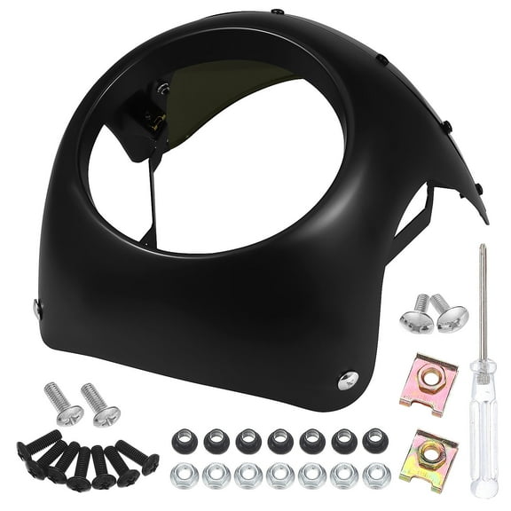 Homoyoyo Black Motorcycle Windshield Fairing ABS Wind Deflector for Headlight and Enhanced Riding Comfort