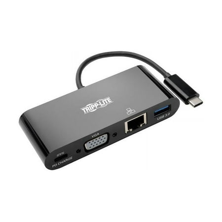 UPC: 0037332209177 | Tripp Lite USB C to VGA Multiport Adapter Dock USB Type C to VGA Black (U444-06N-VGUB-C)