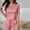 Pink, variant on uublik Women's Pajamas Short Sleeve Shirt with Short Pajama Pant Set Soft PJ Loungewear