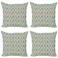 thumbnail image 1 of Ambesonne Poppy Flower Throw Pillow Cover 4 Pack, Colorful Spring Garden, 24", Multicolor, 1 of 2