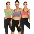 thumbnail image 1 of YouLoveIt 3 pack Women Sports Bra Removable Pad Yoga Bras Racerback Workout Crop Tops Active Gym Yoga Workout Sports Bras for Women Seamless Sports Bra, 1 of 6