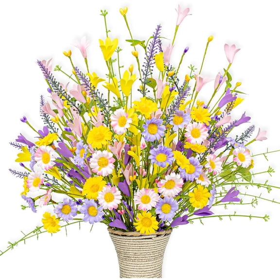 Artificial Spring Flowers Floral Picks with Forsythia and Green Leaves for Flower Arrangements Centerpieces Indoor Outdoor Decorations