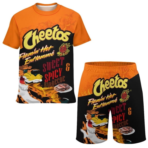 Kids Chee-to T Shirt Shorts Set 2 Piece Graphic Short Sleeve Outfit Set for Boys Girls