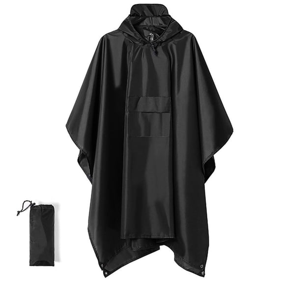 3-in-1 Hooded Rain Poncho for Adult with Pocket, Waterproof Lightweight Unisex Raincoat for Hiking Camping Emergency