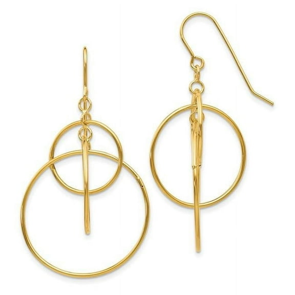 Primal Gold 14 Karat Yellow Gold Circles Dangle Earrings