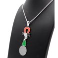 thumbnail image 5 of iJewelry2 Egyptian Afro-Flag Colored ANKH Cross with Queen Nefertiti Motif Silver Tone Rope Chain Pendant Necklace 20'', 5 of 5