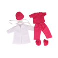 thumbnail image 3 of Doctor Doctor Outfit Uniforme de muñeca 18icn Ropa y accesorios de muñecas Ropa de muñecas Muñecas Muñecas Scrub para niñas de 18 pulgadas de muñecas rojo rosa, 3 of 8