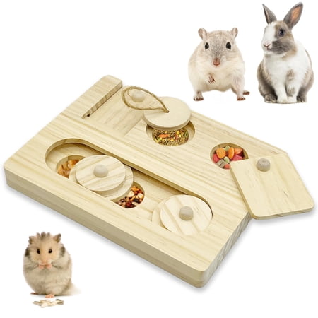 Bunny Puzzle Toy,Interactive Wooden Toy for Small Pets – Encourages Problem-Solving and Reduces Boredom for Rabbits,Guinea Pigs,Hamsters,and Other Small Animals