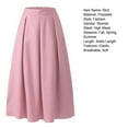 thumbnail image 7 of sunsanly Women Skirt Loose Ankle Length High Waist A-line Pockets Match Top Solid Color Friendly to Skin Pleated Women Fall Spring Skirt Women Clothes, 7 of 7
