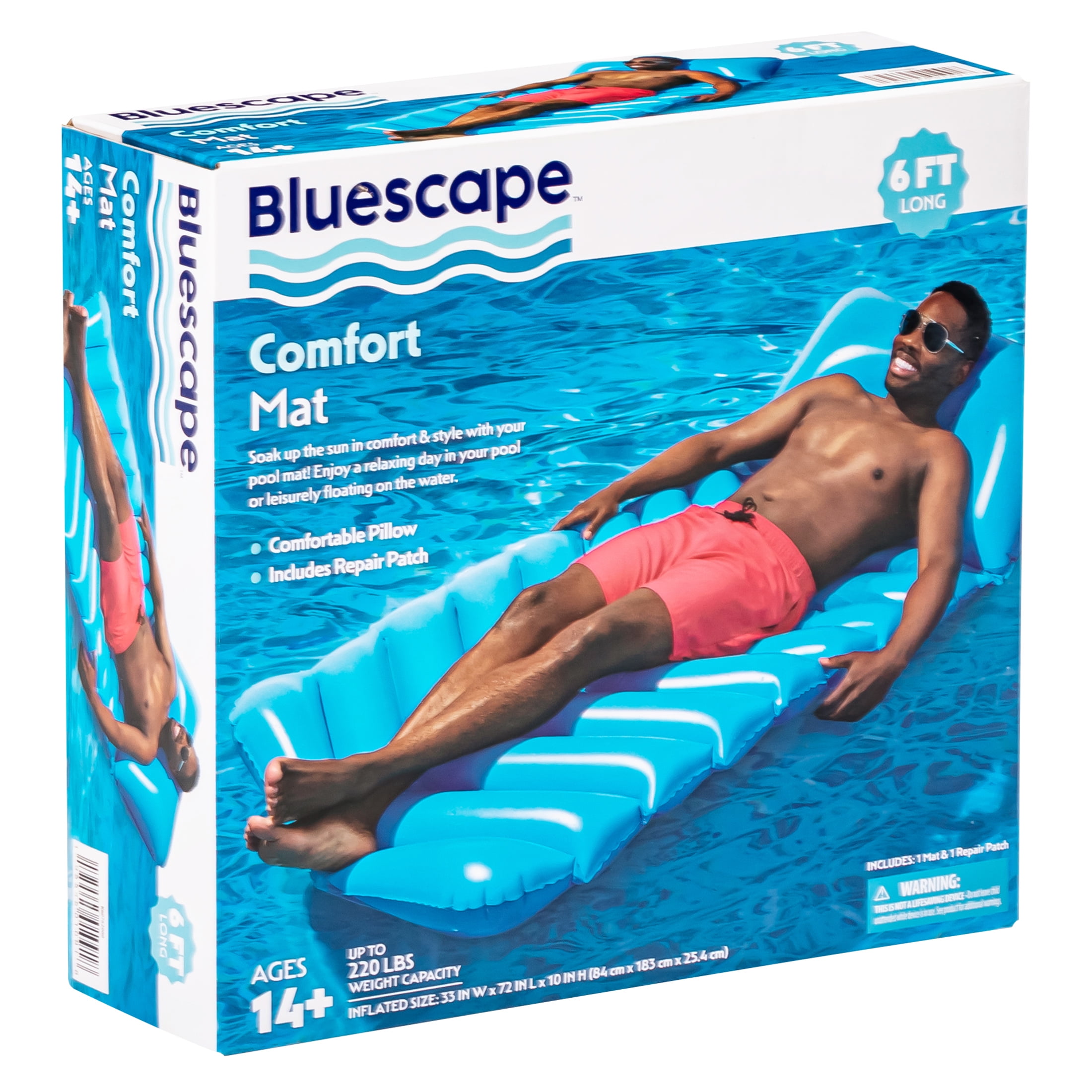 Bluescape Blue Dream Air Mat, Inflatable Pool Float, Age 14 & up, Unisex