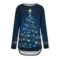 thumbnail image 4 of YUGYXL Christmas Shirts for Women Funny Xmas Long Sleeve Tunic Tops Vintage Christmas Graphic Blouse D Multicolor L, 4 of 5