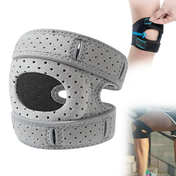 Knee Brace for Women Men Adjustable Knee Support, Knees Pains Relief Brace for Meniscus Tear Knee Pain Arthritis Pain Injury Recoverys Running Workout (1, Gray)