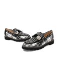 thumbnail image 5 of Women's Loafers Plaid Lug Sole Penny Sparkly Rhinestones Pearl Sneakers, 5 of 8