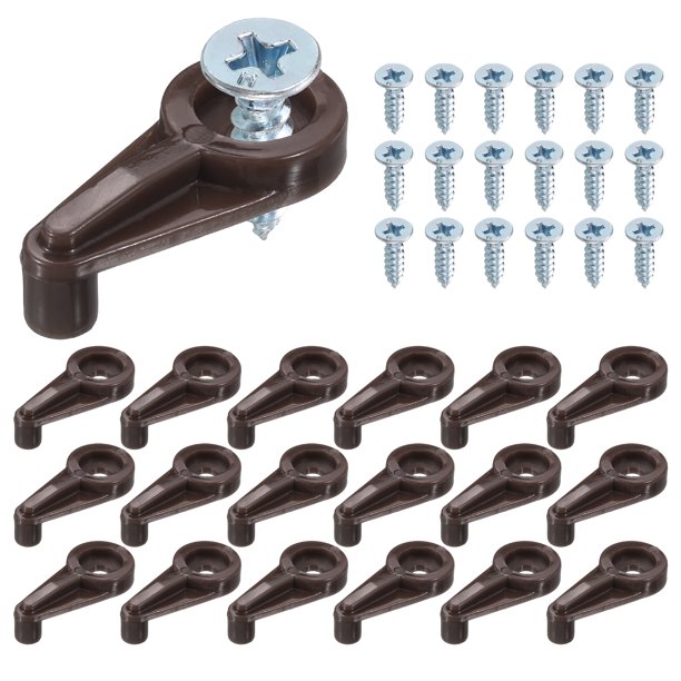Uxcell Clips de retención de vidrio, clip de fijación de panel de vidrio con tornillos para fijar puertas de gabinete de vidrio marrón