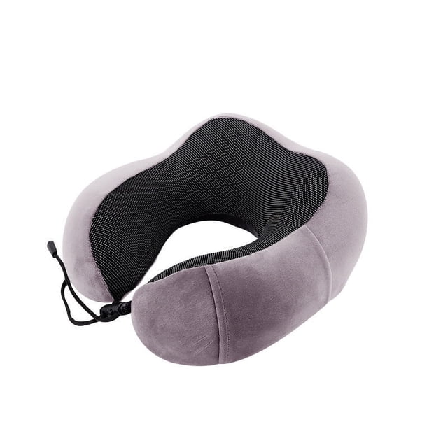 Almohada en forma de U, almohada de viaje de tela magnética de algodón con memoria, almohada multifuncional de rebote lento para el cuello, almohada para el cuello con joroba