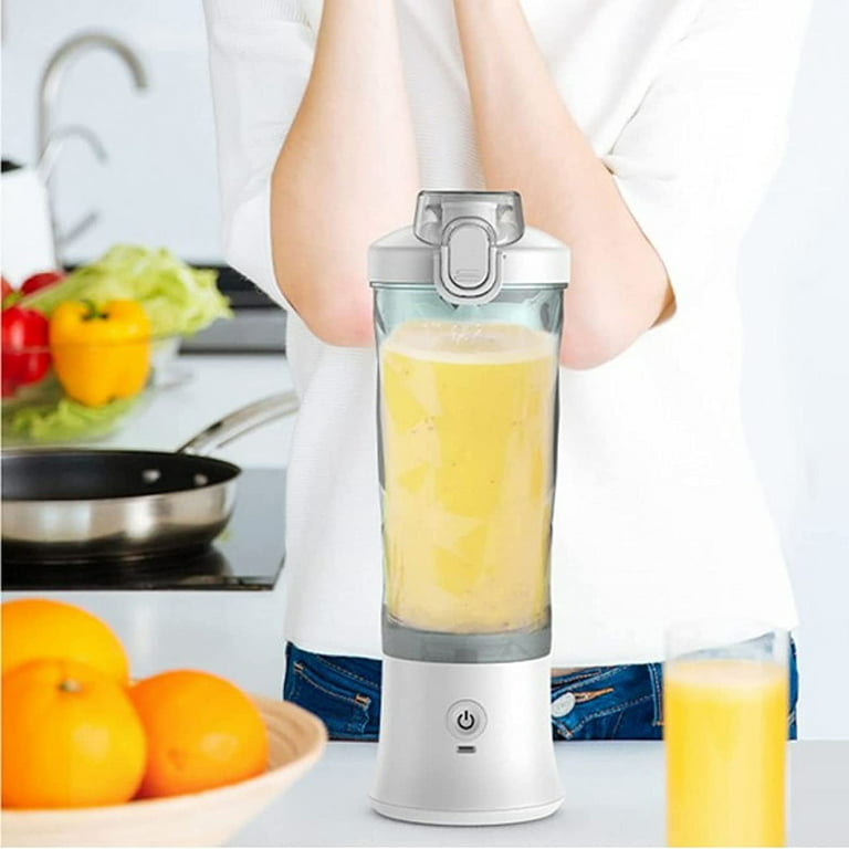 600 ml Portable Smoothie Maker Stand Mixer, Portable Mixer for Smoothies,  Juice and Shakes, Portable Mini Blender with 6 Stainless Steel Knives,  Rechargeable USB Portable Personal Fruit Mixing Machine 