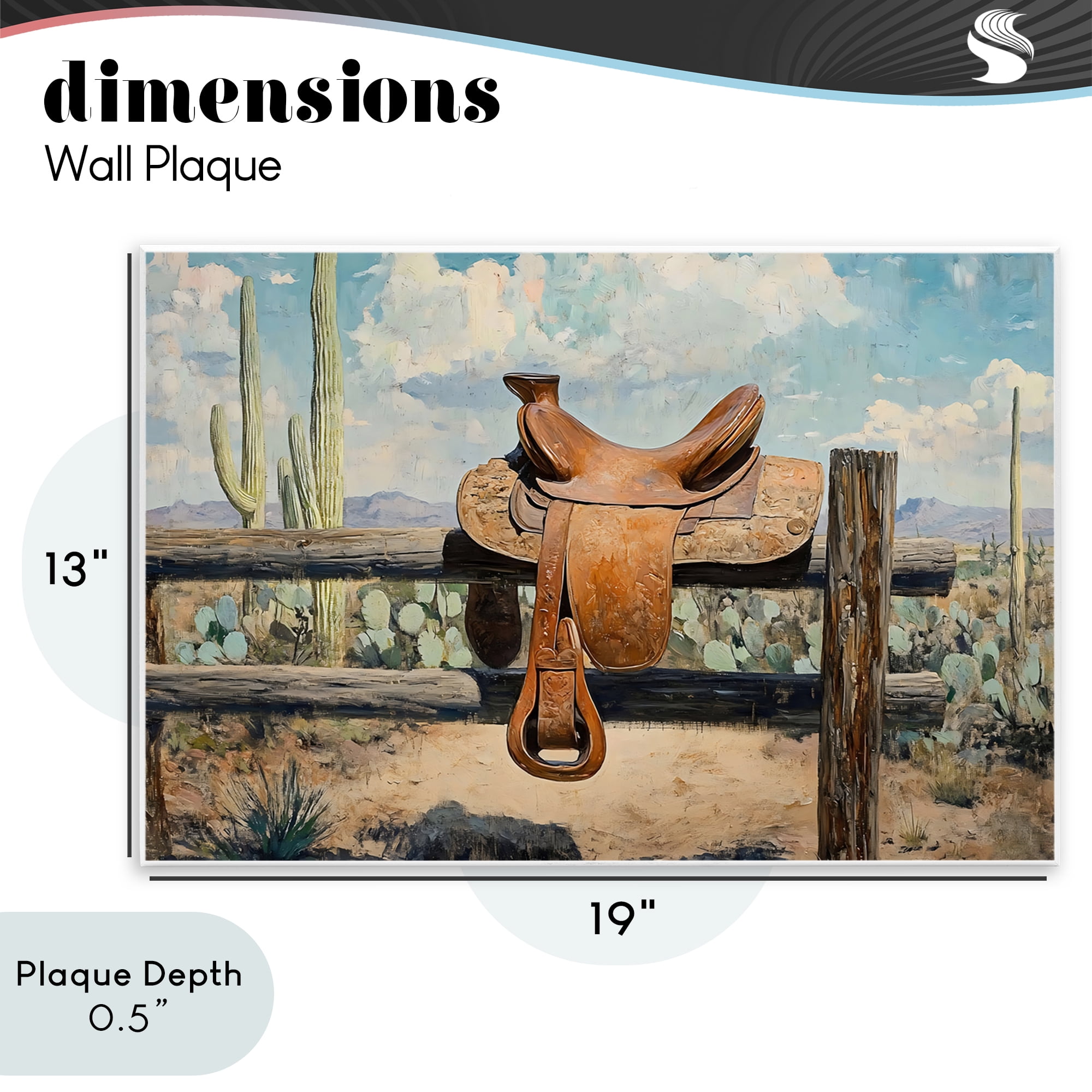 Stupell Industries Saddle on Desert Fence Wall Plaque Art, design by Franklyn Gregory
