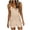 Beige, variant on Womens Spaghetti Strap V Neck Romper Shorts with Drawstring Waist and Side Pockets Casual Summer One Piece Outfit