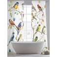 thumbnail image 6 of Bird Leaf Semi Sheer Window Curtains 84 Inches Long, Spring Summer Tree Branch Farmhouse Retro Rod Pocket Voile Chiffon Curtain Light Filtering Drapes for Living Room, Kitchen, 52"x84", 2 Panels, 6 of 9