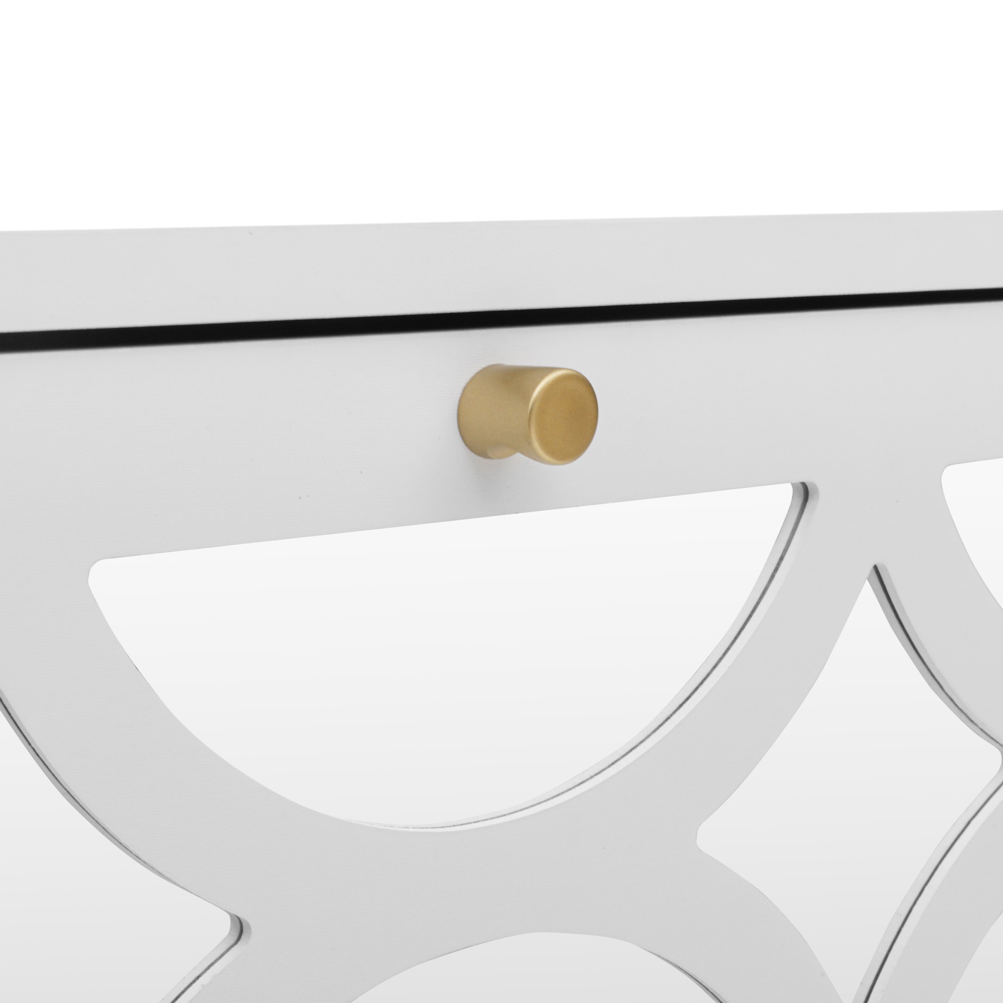 Kepooman Nightstand Side Table with 2 Drawer, Mirrored End Table with Gold Legs for Bedroom, White Bedside Table Kepooman Nightstand Side Table with 2 Drawer, Mirrored End Table with Gold Legs for Bedroom, White Bedside Table