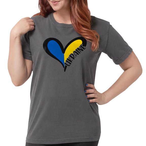 CafePress - Love Ukraine Heart T Shirt - Womens Comfort Colors® Shirt