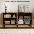 thumbnail image 4 of LKTART 59" Solid Wood Sideboard Buffet Cabinet with Storage, 4 Doors & 5 Wood Legs - Walnut, 4 of 6