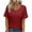 Red, variant on Timegard Tops for Women Summer Casual Loose Comfy Solid Color V Neck Stops Short Sleeve Basic Tee Shirts