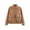 Khaki 01, variant on Karymi Womens Workout Tops Solid Wool Blend Bomber Jacket, Stand Collar Zip & Button Front Long Sleeve Cropped Coat with Big Patch Pockets, Warm Casual Outerwear for Fall Winter Rain Jacket Women
