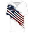 thumbnail image 5 of Elvqul Womens T-Shirts Patriotic 4th of July Tops Independence V-Neck Eagle American Flag Shirts for Women 3/4 Sleeve, 5 of 5