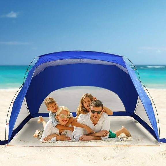 LET'S CAMP 3 Person Beach Tent,UV Sun Shelter Lightweight Beach Sun Shade Canopy for Fishing Hiking Camping
