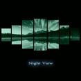 thumbnail image 2 of Startonight Huge Canvas Wall Art Mountain Lake Reflection, Home Decor, Dual View Surprise Artwork Modern Framed Wall Art Set of 7 Panels Total 39.37 x 94.49 inch, 2 of 9