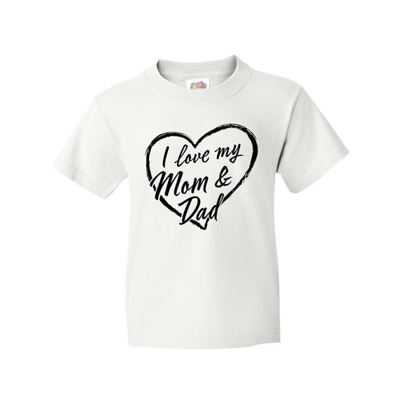Inktastic I Love My Mom and Dad in Black Chalk Heart Youth T-Shirt