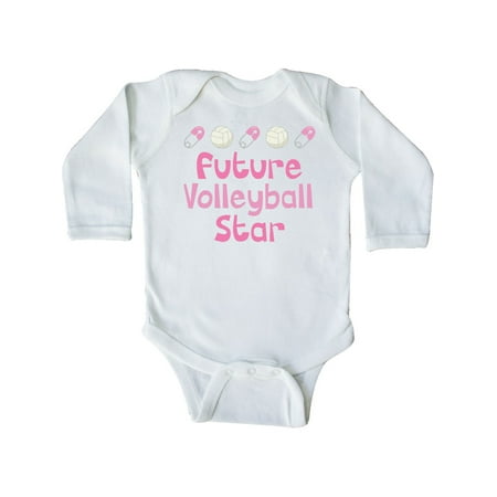 

Inktastic Future Volleyball Star girls Gift Baby Girl Long Sleeve Bodysuit