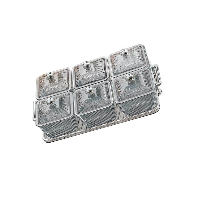 Divided Serving Dishes Relish Tray Appetizer Condiment Server for Tray Serving Bowl Home Grey