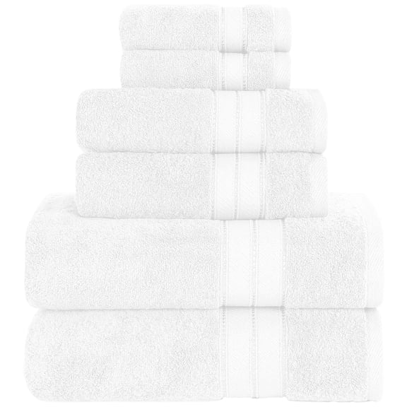 Modern Threads Spunloft 6-Piece Cotton Bath Towel Set, White