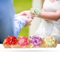 thumbnail image 3 of Workhe MiniWeddingBridesmaidWristFakeFlowerPearlArtificialHandFlowerWristbandBracelet, 3 of 9