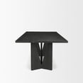 thumbnail image 6 of Tarro 84" Rectangular Textured Black Wood w/ Geometrical Base Dining Table, 6 of 6