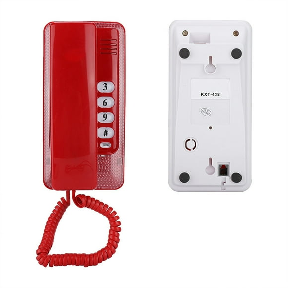 Teléfono Fijo de Montaje en pared NikouMX Comercial Sin identificador de Llamadas azul